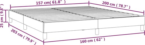 Cadre de lit vidaXL - 160 x 200 cm - Velours - Sommier tapissier bleu foncé - Lit double - Couleurs foncées - Lit en velours - Lit de Luxe