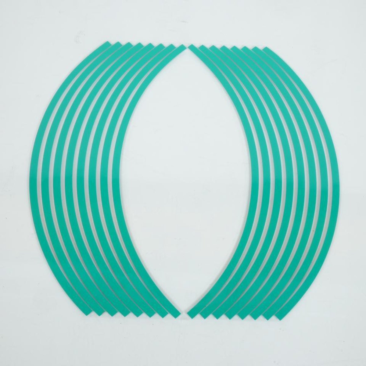 Liseré de jante autocollant vert réfléchissant TNT 8mm pour moto jante 17 pouces
