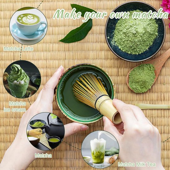 Kit Matcha Complet - Bol, Fouet En Bambou, Cuillère - Pour Thé Matcha Traditionnel Japonais - Cadeau