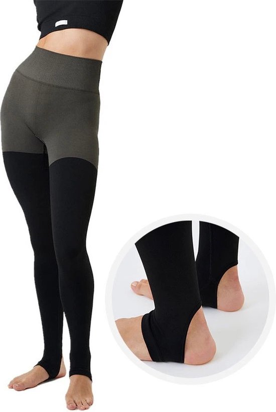 Björn Borg - Dames - Sthlm Seamless Open Heel Tights - Groen/Multicolour/Zwart - Maat L / XL van Merkloos — afbeelding 3