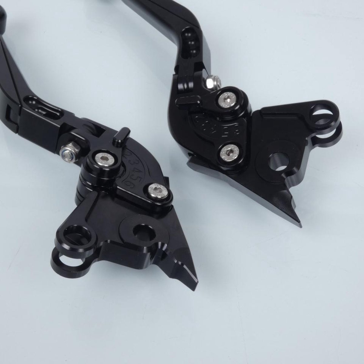 Levier frein droit Myra pour Moto Ducati 996 Monster S4R 2003 à 2006 alu CNC noir / paire Neuf