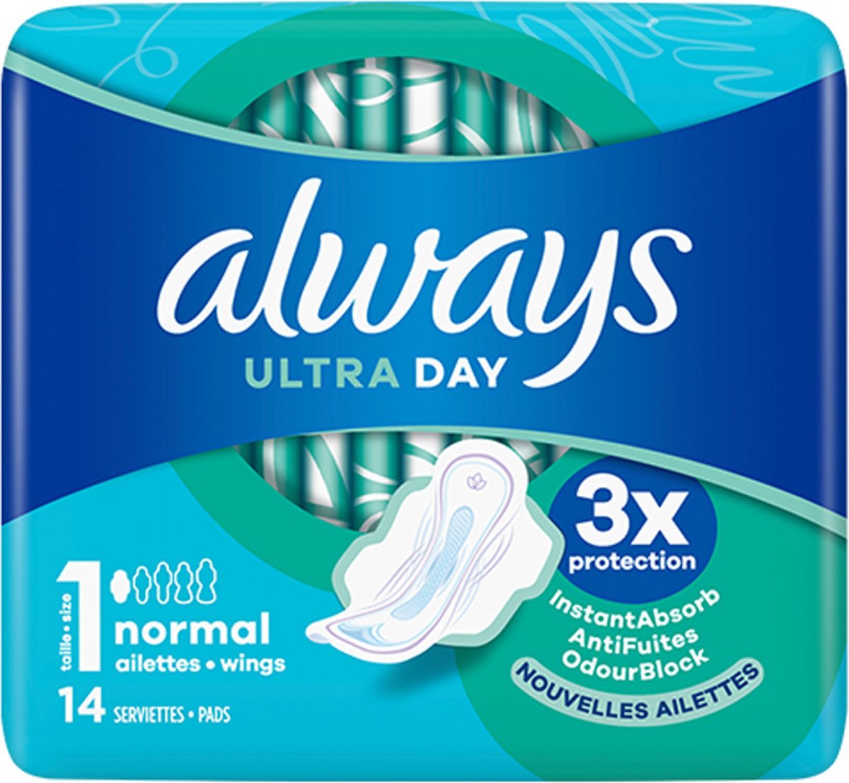Always Ultra Day Normal Maandverband met Vleugels 14ST