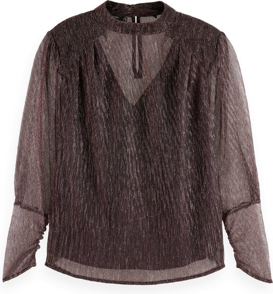 Scotch & Soda LUREX HIGH NECK TOP Dames Blouse - Maat 42