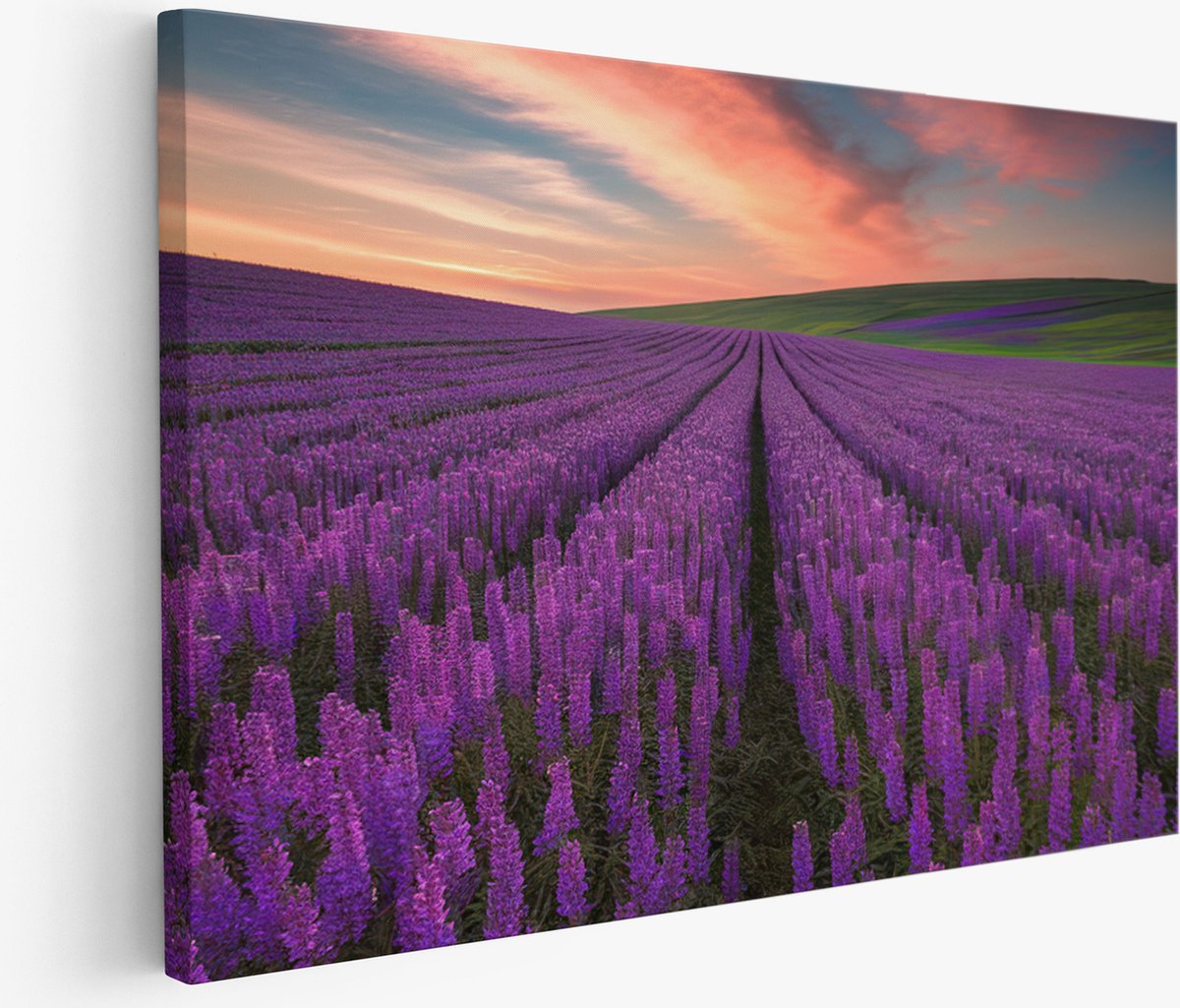 Saammp Muurcirkel Hout - Abstract - Floraal - Natuur - Dynamisch - Ø 90 - Kunst op Canvas - Woonkamer Wanddecoratie Cirkel - Slaapkamer Decor