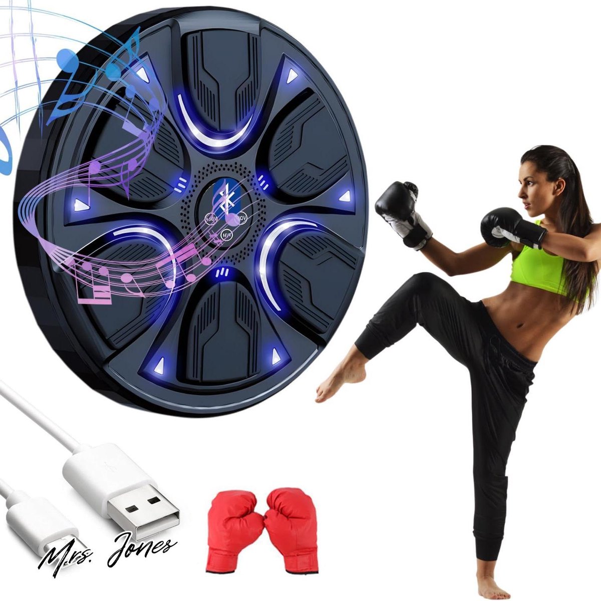 Mrs. Jones Muziekboksmachine smart bluetooth boksmachine - oogreactie en coördinatie voor kinderen en volwassenen met handschoenen .