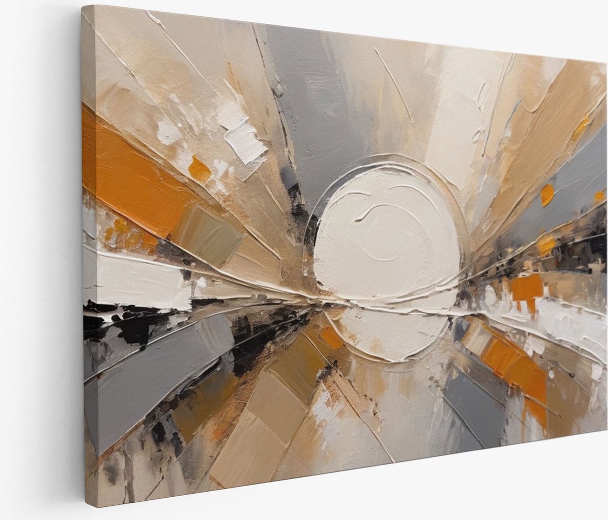 Saammp Muurcirkel Hout - Tijger op bospad - Natuur - Dieren - Ø 80 - Wandcirkel - Wanddecoratie Cirkel - muurdecoratie Woonkamer - Slaapkamer decoratie - Rond Schilderij