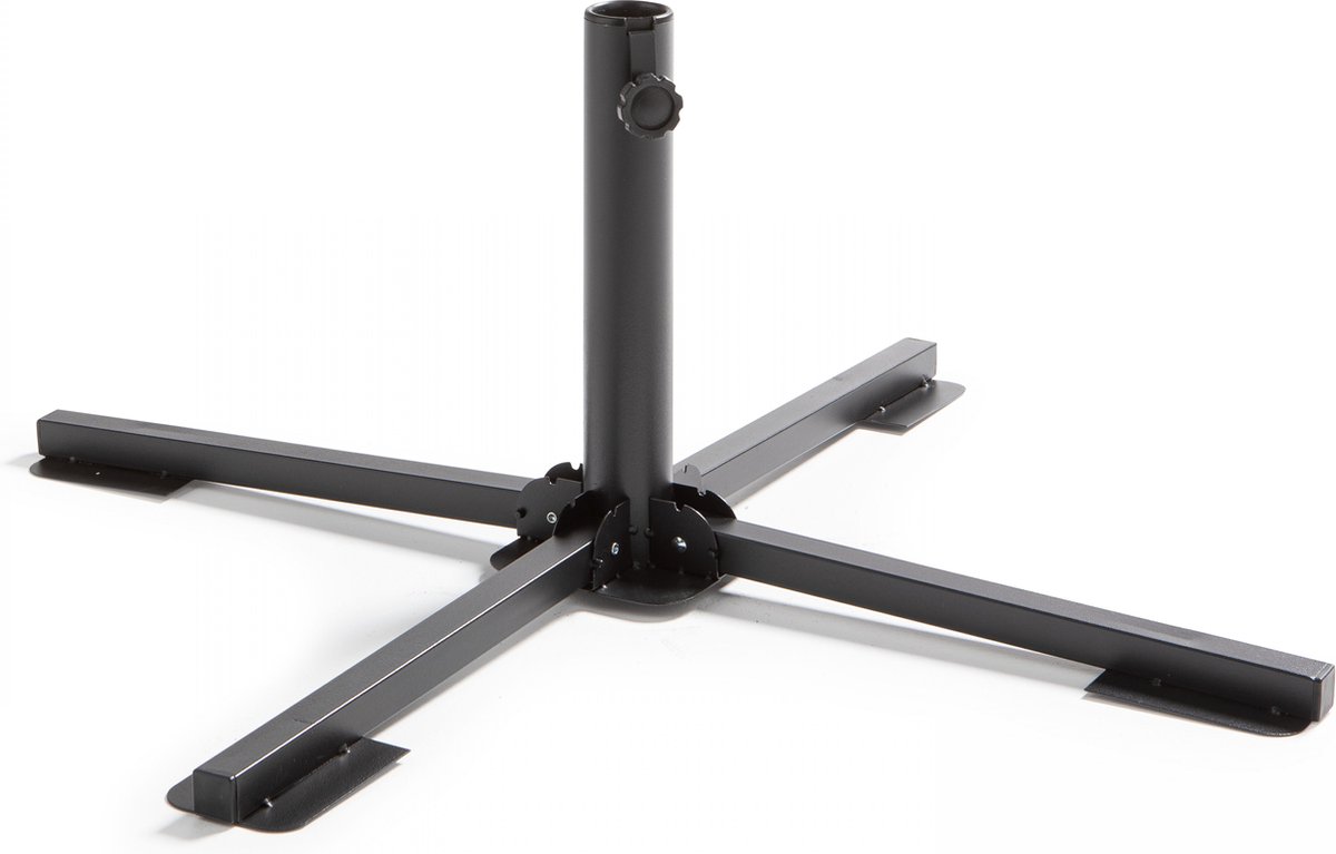 Oviala - Opvouwbare zwarte stalen parasolvoet 84 x 84 cm - Solys
