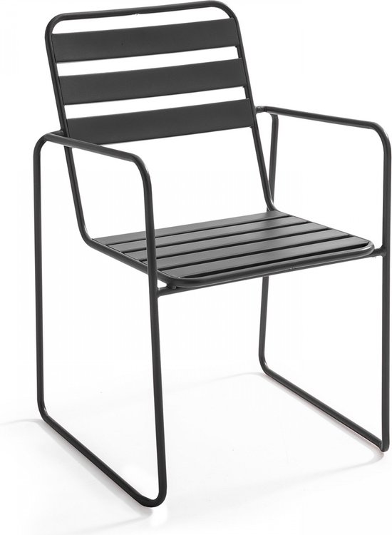 Fauteuil relax et repose pied en métal vert sauge , Palavas - Oviala