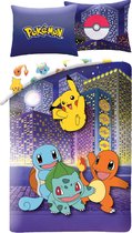 Pokémon Dekbedovertrek, City - Eenpersoons - 140 x 200 + 70 x 90 cm - Polyester