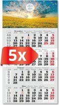 Calendrier Mural 4 Mois 2025 - 33x89,5cm - Curseur Date Intégré - Jours Fériés Allemagne/Autriche/Suisse