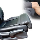 Coussin Extension Siège Voiture - Soutien Jambes, Cuir Noir, Antidérapant