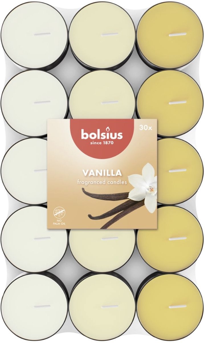 Bolsius Geurtheelicht - 30 stuks per verpakking - Vanilla Ivoor