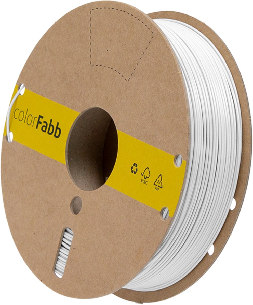 colorFabb Pla-hp Wit 3D-printerfilament - 1,75 mm - 750 g - 134°C HDT na het printen - Geen nabewerking nodig - 100% biobased materiaal