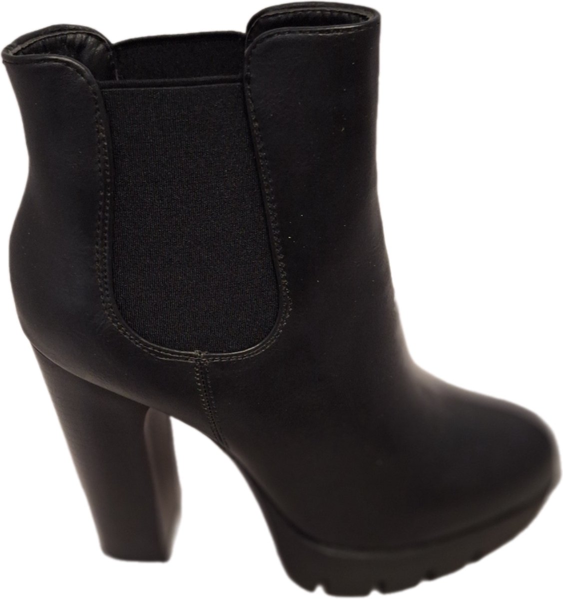 LUCKYSHOES -CHELSEABOOTS -HAK PLATEAUZOOL -LEDERLOOK
