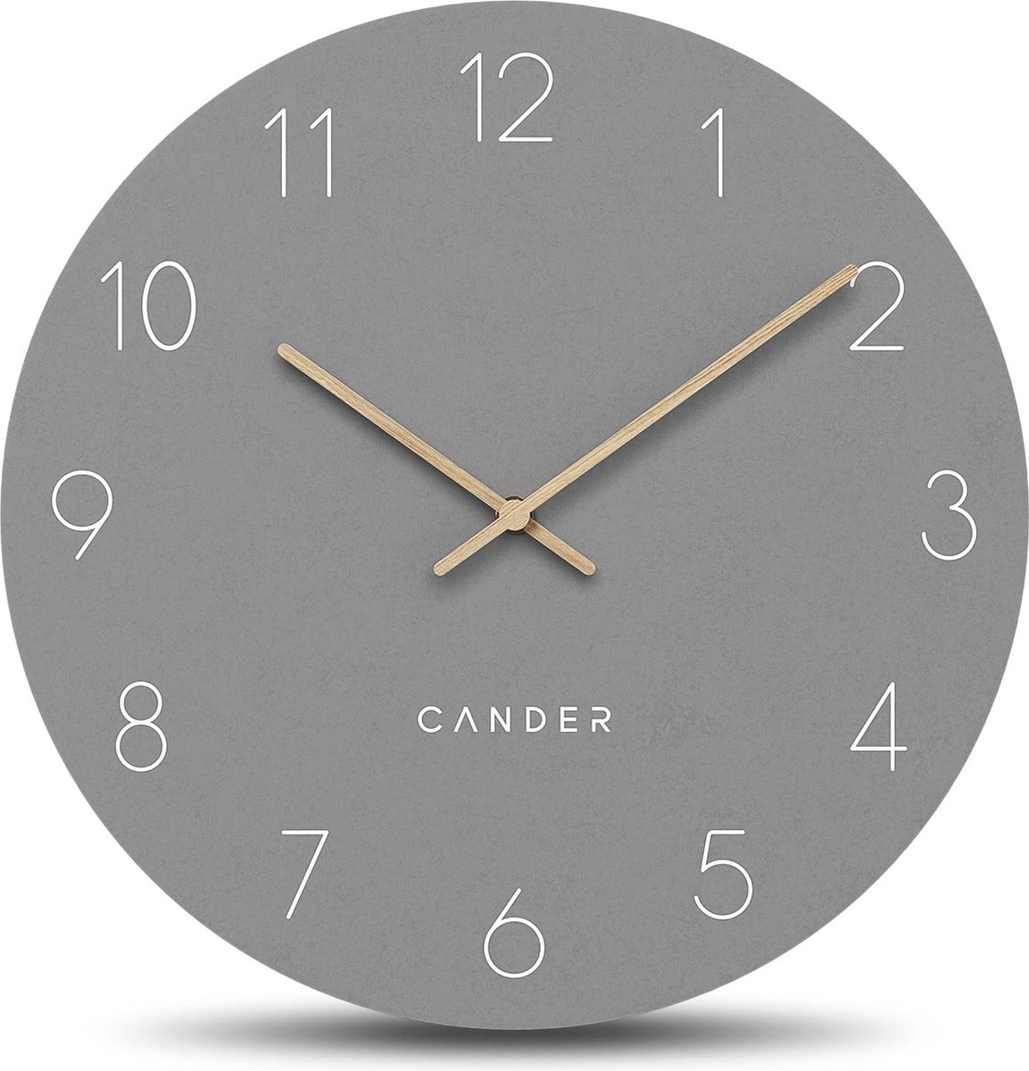 Grote geruisloze wandklok 40 cm - Modern vintage design met houten wijzers