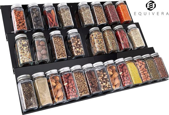 Equivera Spice Organizer - Spice Organizer Drawer Landscape - Organisateur de Cuisine - Tiroir à épices - Tiroir à épices