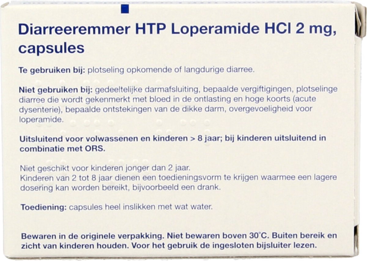 Goedkoopste Healthypharm Diarreeremmer HTP Loperamide HCI 2mg - 3 x 20 capsules