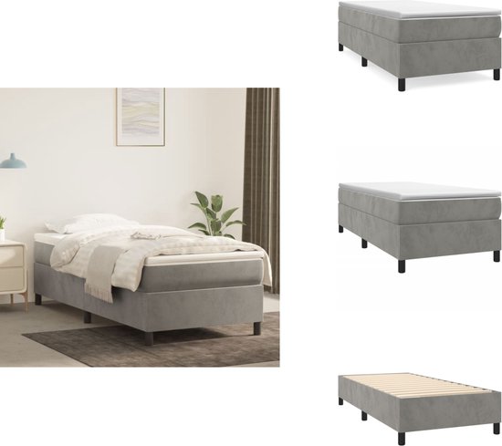 vidaXL Bedframe met hoofdbord stof lichtgrijs 80x200 cm, bed, ledikant, tweepersoonsbed, slaapmeubel, bedbodem, bedden, slaapmeubels, slaapmeubelen