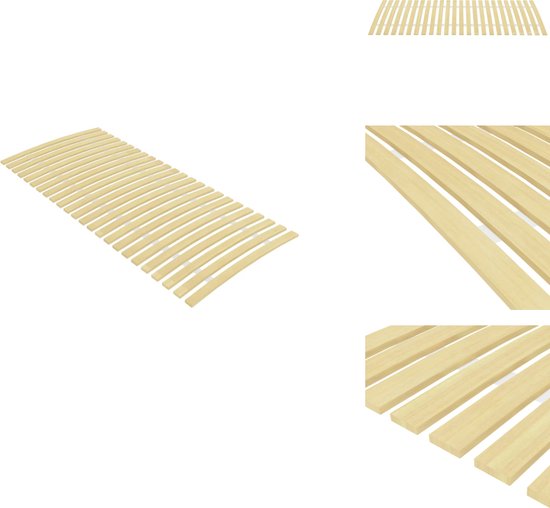 vidaXL Bedlattenvervanging met 17 latten 100x200 cm, bedbodem, bedframe, houten lattenbodem, lat bodem, bedonderkant, bed bodem, bedbodems, latten bodems