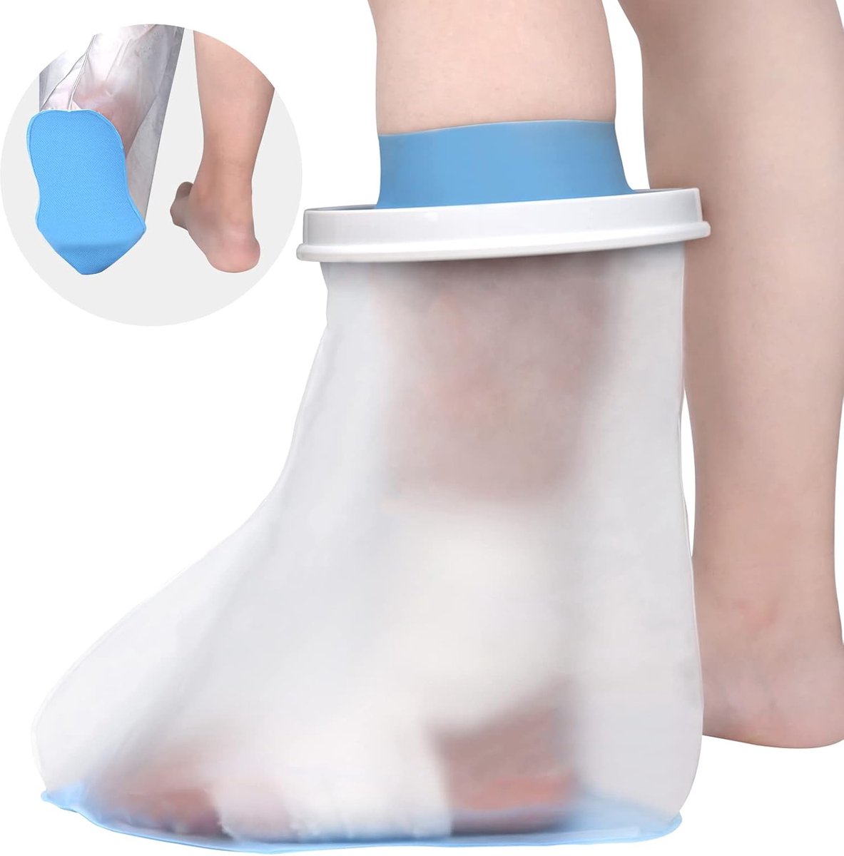 Goedkoopste Douchehoes - gipshoes - Waterdichte voetbedekking voor volwassenen onder de douche, voetgipsbedekking met antislip vulling aan de onderkant, waterdichte enkel-voetgipsbeschermer voor chirurgische verbandverbandwond, herbruikbaar