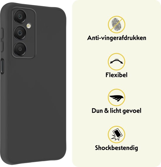 Coque en silicone TPU noir anti-traces, flexible, fine et légère, résistante aux chocs.