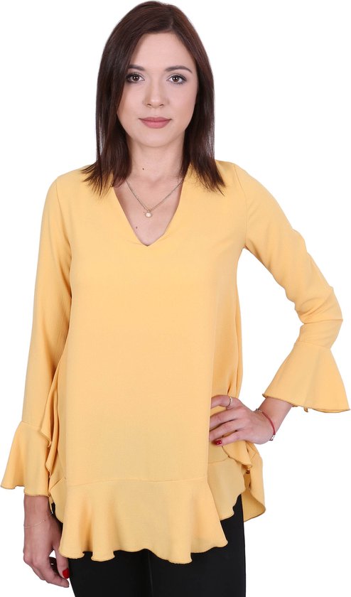 John Zack Blouse jaune à volants