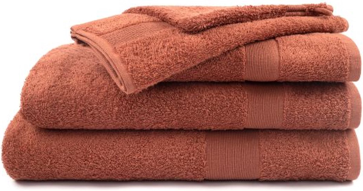 Mistral Home - BADHANDDOEK - katoen - 70 x 140 cm - effen kleur - terracotta