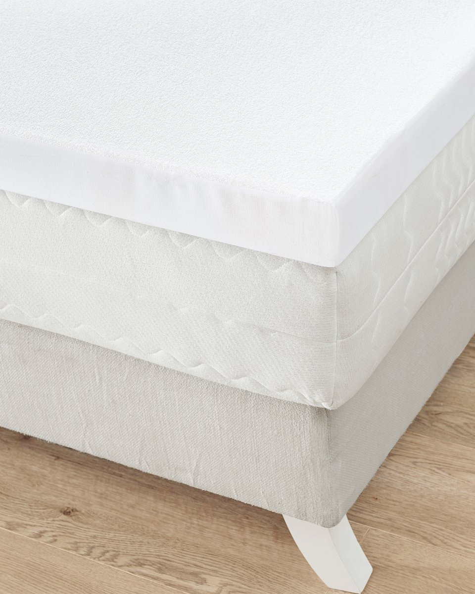Mistral Home - TOPMATRASBESCHERMER - waterdicht - 180 x 200 x12 cm - lits-jumeaux - effen kleur - wit