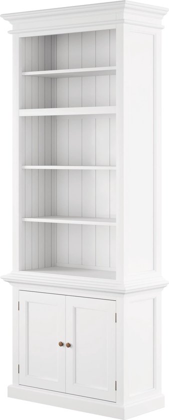 Halifax boekenkast met planken en 2 deuren, in wit. | bol.com