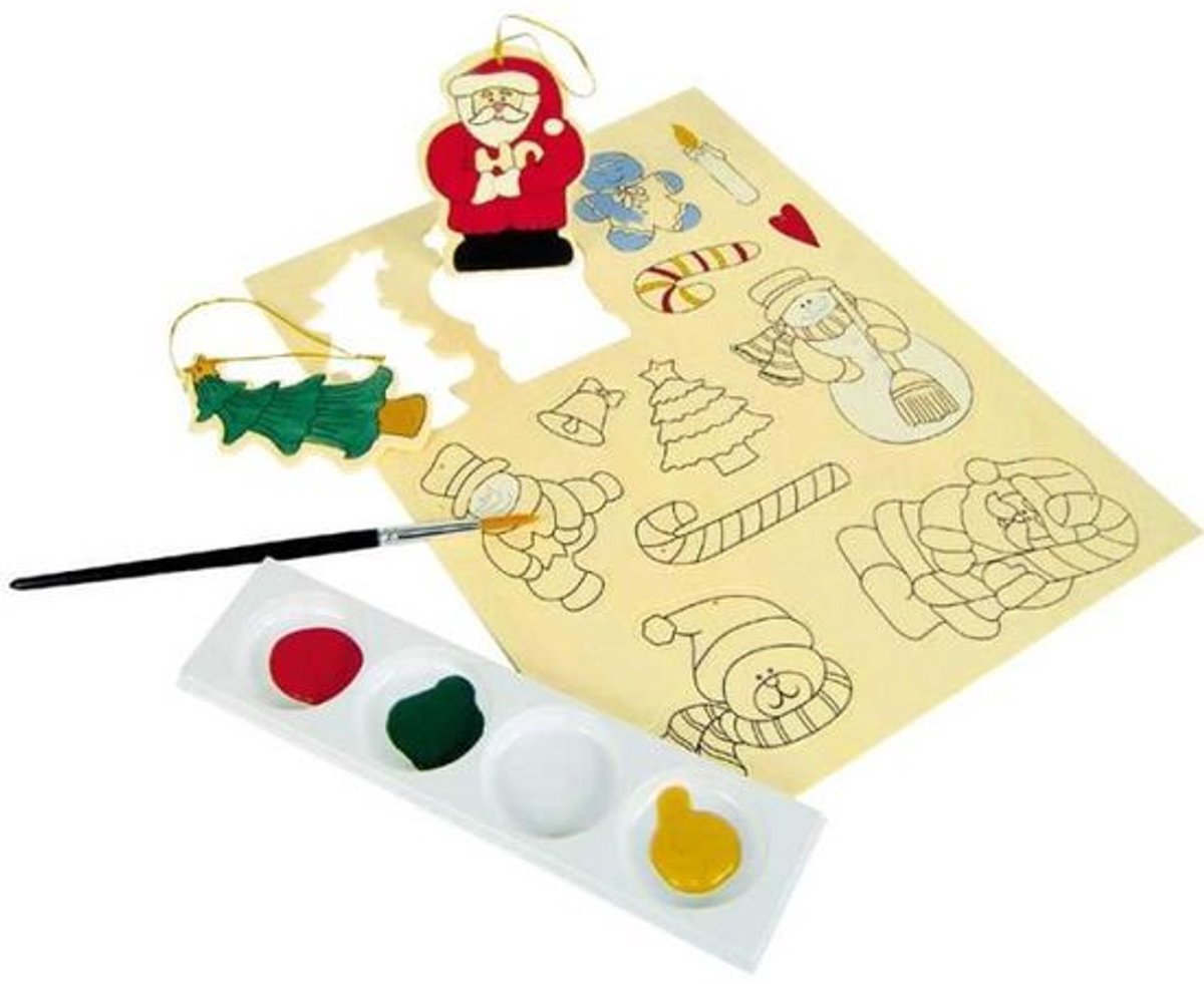 Graine Creative houten kerst hangers set - 13 stuks decoratie knutsel.