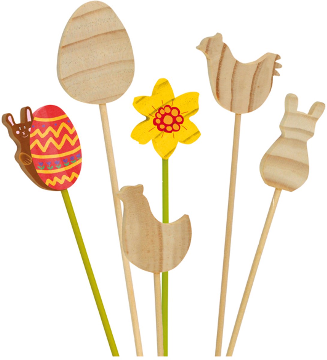 Eduplay bloemenstekers speelgoed set van 12 voor Pasen decoratie.