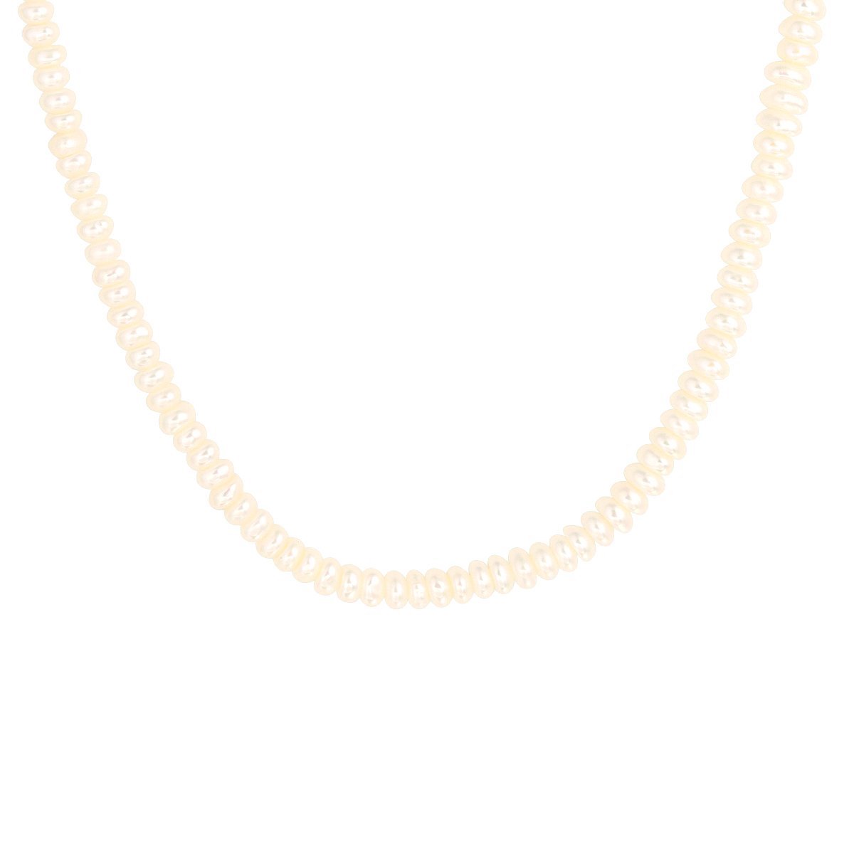 collier parel 4,0 mm 41 + 4 cm zilver gerhodineerd