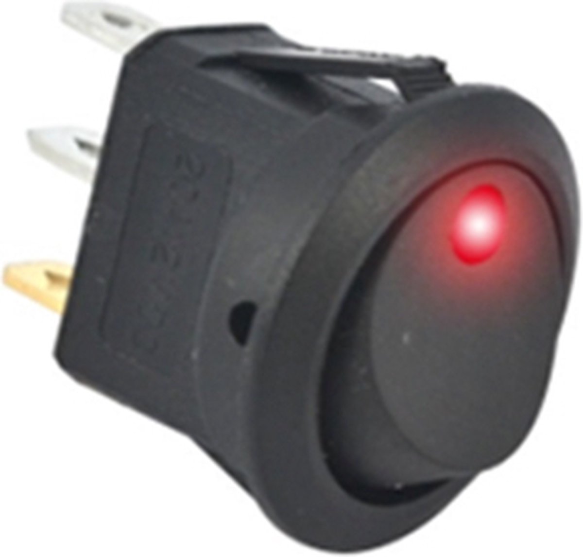 Tuimelschakelaar Auto SPST rond 12V 20A met Led - kleur Rood - wipschakelaar