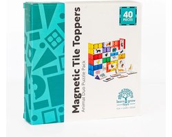 Learn & Grow - Magnetische Tegel Toppers - Dieren Duo Puzzel Pakket - 40 Stuks - Magnetische Bouwstenen Opzetstukken