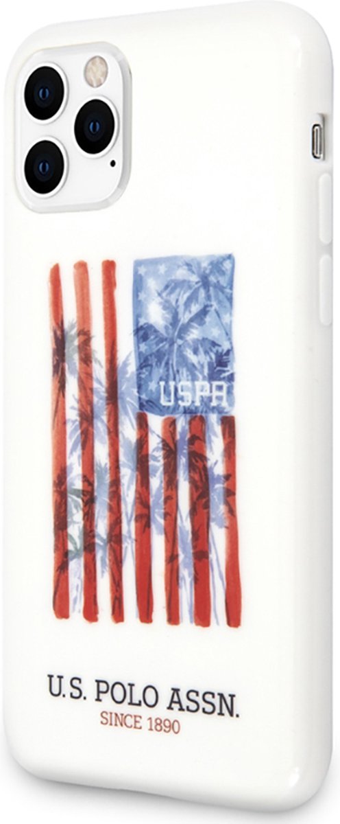 U.S. POLO ASSN., Hoesje geschikt voor Apple iPhone 11 Pro Max - American Flag TPU, Wit