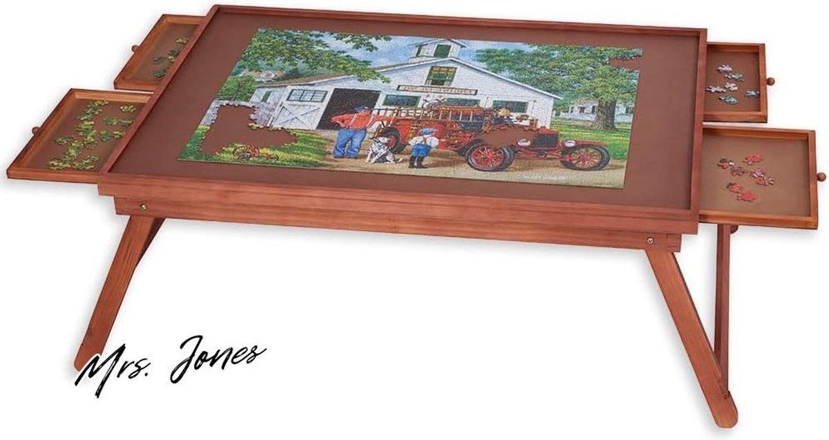 Mrs. Jones Houten Puzzel Plateau met Hoes - Glad Vezelplaat - Puzzel Opbergsysteem .