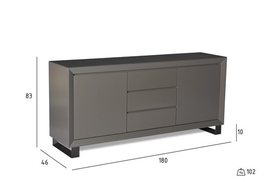 Uitgelezene bol.com | Marlo dressoir met keramisch blad, grijs en zwart. OU-72