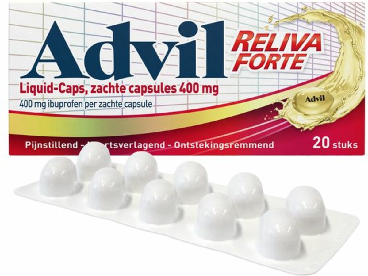Goedkoopste Advil Revila Forte Ibuprofen 400mg - 1 x 20 capsules