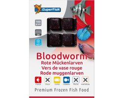 SuperFish Diepvriesvoer Diepvriesvoer Rode Muggenlarven | 100 gram | 24 porties Diepvries