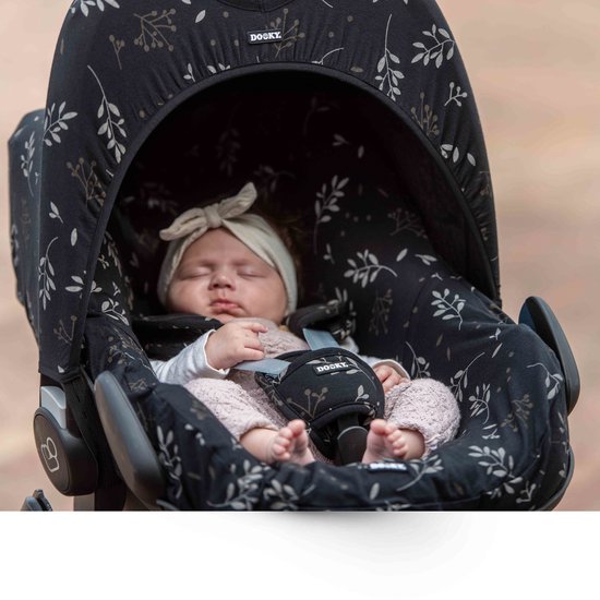 Dooky Seat Cover 0+ Autostoelhoes - Romantic Leaves Black van Dooky — afbeelding 5