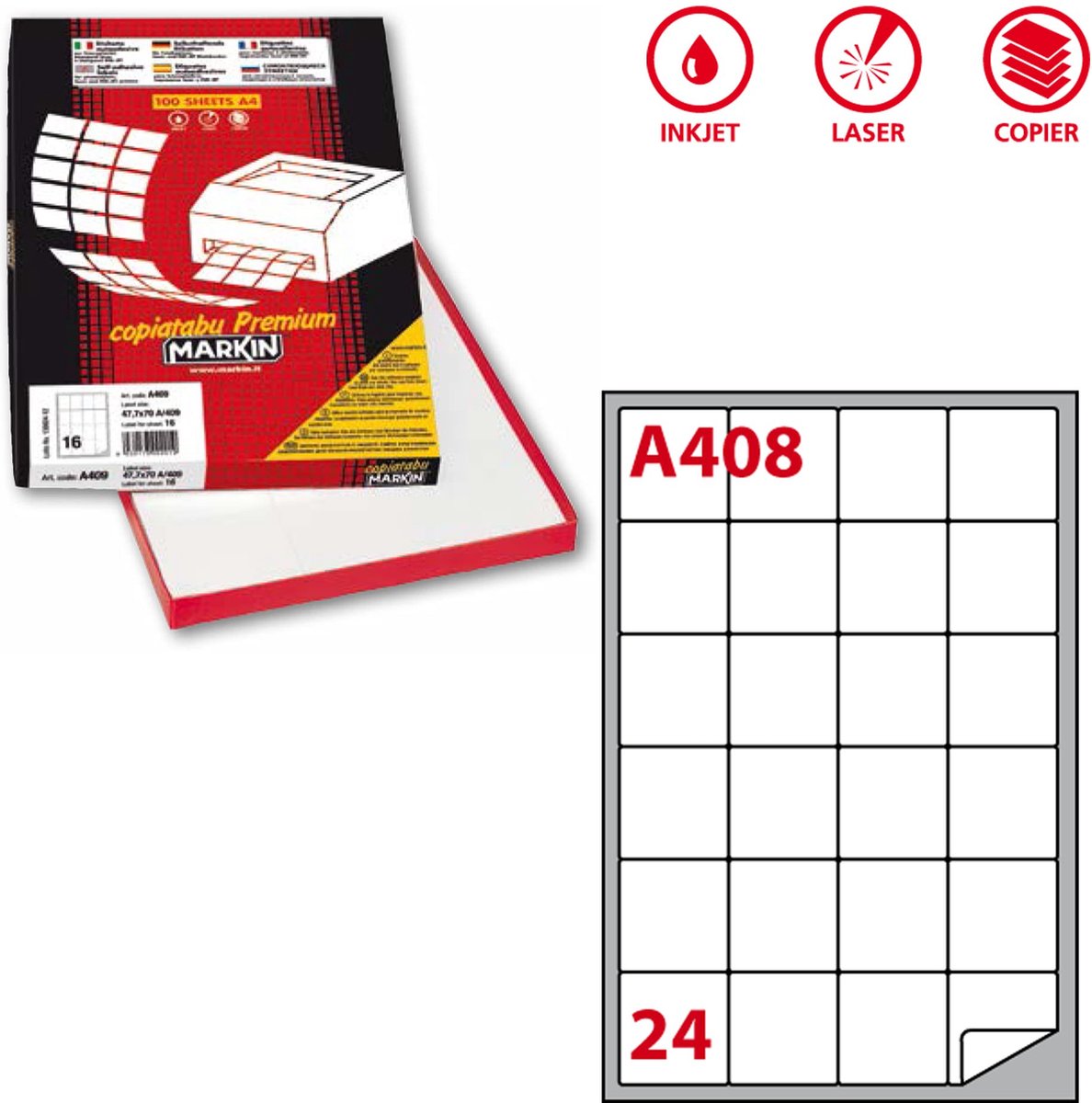 Markin 210A408 printeretiket