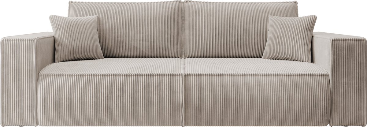 Selsey Farese - Driepersoons uitschuifbare bank met opbergruimte - Beige Poso 02