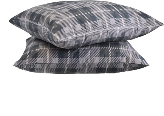 Premium kussensloop set (2 stuks), lichtbruin 80 x 80 cm, 100% katoen