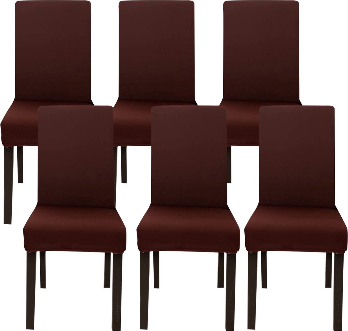 Goodivery ® Set van 6 Luxe Stretch Stoelhoezen voor Diverse Zitmeubelen in Koffiekleur