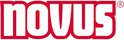 Wit 'novus' logo met rode letters en een R-icoon.