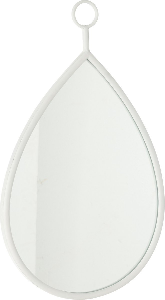 J-Line spiegel Drop - glas - wit - medium - 37 x 61.5 cm