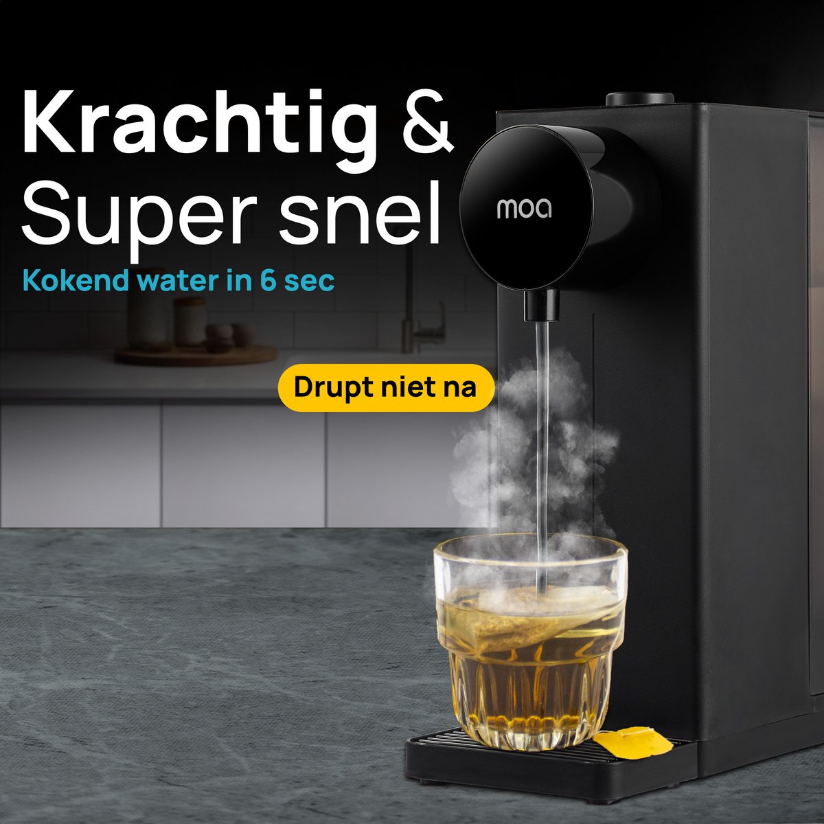 MOA Heetwaterdispenser 2L met Temperatuurregeling - Instant Waterkoker - BPA en PFAS Vrij - 20-100°C - Heetwatertap - Melkfunctie - BPA-vrij - Zwart — afbeelding 7