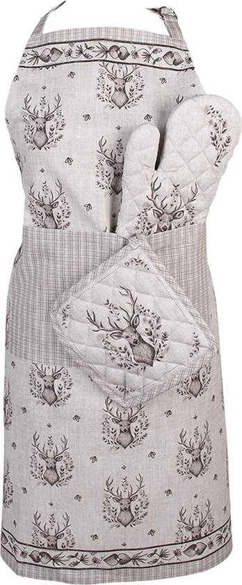 Clayre & Eef Manique 20x20 cm Beige Coton Cerf