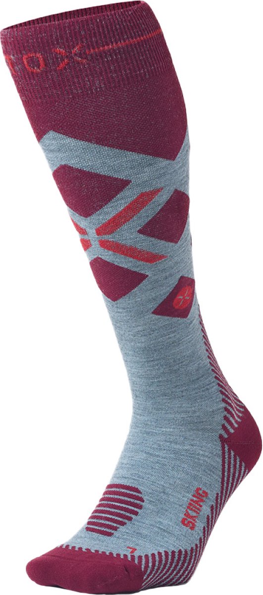 STOX Energy Socks Skisokken Heren Compressiekousen Merino Wol Sokken Ski & Snowboard Compressie Sokken : 40-44 1 Paar Zilvergrijs / Barolo