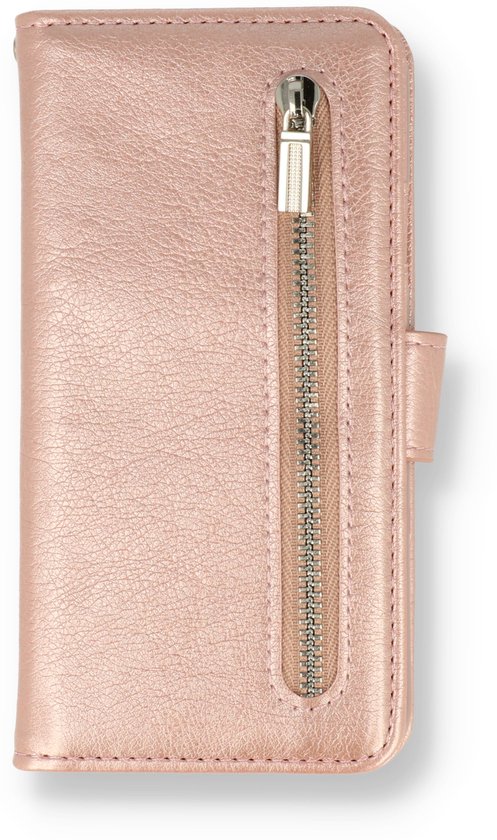 Étui Casemania pour Samsung Galaxy A16 - Or rose - Étui portefeuille de Luxe avec fermeture éclair